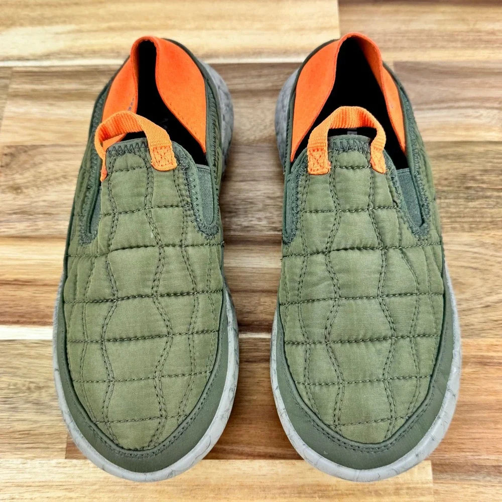 Merrell Kids Slip On‎ Casual Quilted Comfort Shoes Green Orange Size 3.5
